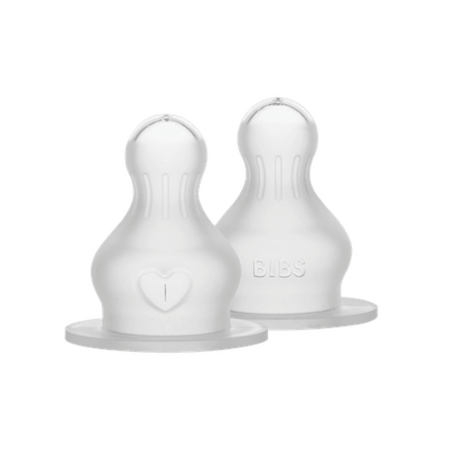 Set 2 tetine din silicon pentru biberon, Flux mediu, Bibs