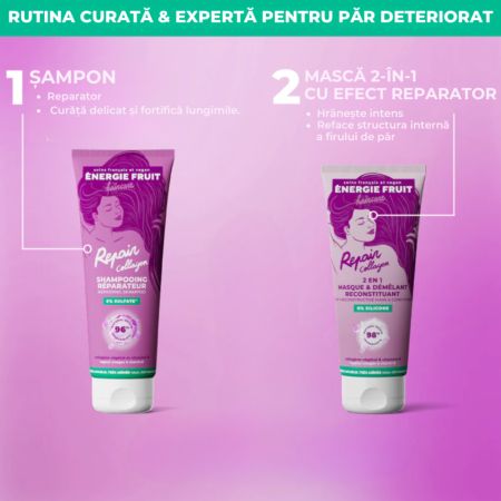 Masca si balsam 2in1 pentru par foarte deteriorat, Repair Collagen, 200 ml, Energie Fruit 730078