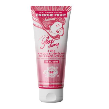 Masca 2 in 1 fara silicon pentru stralucire intensa si descurcare, Gloss Cherry, 200 ml, Energie Fruit