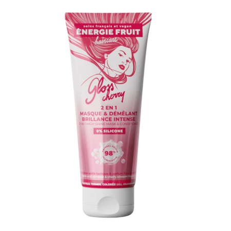 Masca 2 in 1 fara silicon pentru stralucire intensa si descurcare, Gloss Cherry, 200 ml, Energie Fruit