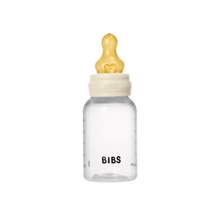 Set complet Biberon Anticolici 150 ml cu Tetina din latex flux lent, Ivory, Bibs 730099