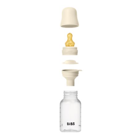 Set complet Biberon Anticolici 150 ml cu Tetina din latex flux lent, Ivory, Bibs 730100
