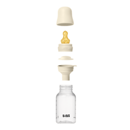 Set complet Biberon Anticolici 150 ml cu Tetina din latex flux lent, Ivory, Bibs 730100
