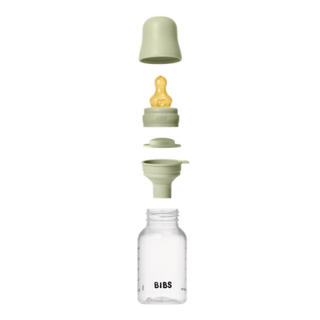 Set complet Biberon Anticolici 150 ml cu Tetina din latex flux lent, Sage, Bibs 730108