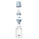 Set complet Biberon Anticolici 150 ml cu Tetina din silicon flux lent, Baby Blue, Bibs 730114