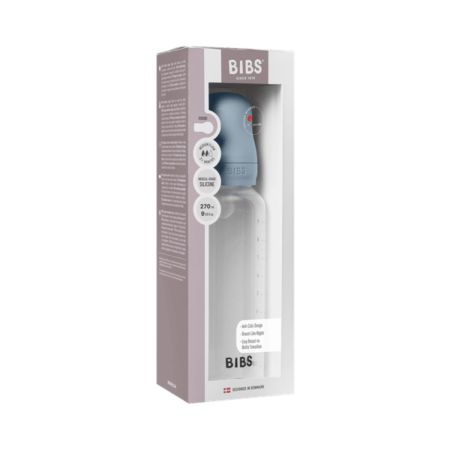Set complet Biberon Anticolici 270 ml cu Tetina din silicon flux mediu, Baby Blue, Bibs 730137