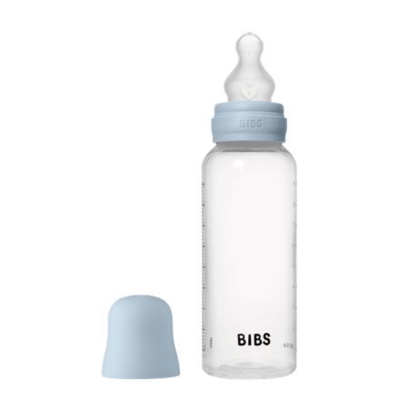 Set complet Biberon Anticolici 270 ml cu Tetina din silicon flux mediu, Baby Blue, Bibs