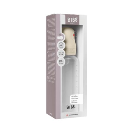Set complet Biberon Anticolici 270 ml cu Tetina din silicon flux mediu, Ivory, Bibs 730141