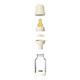 Set complet Biberon anticolici din sticla Boheme 120 ml cu Tetina din latex flux lent, 0 luni+, Ivory, Bibs 730147