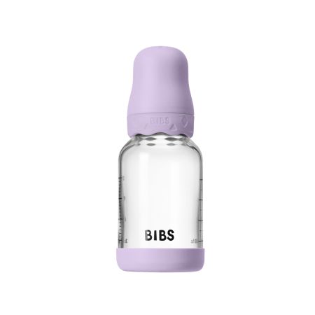 Set complet Biberon anticolici din sticla Boheme 120 ml cu Tetina din latex flux lent, Violet Sky, Bibs 730152