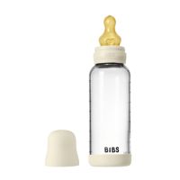 Set complet Biberon anticolici din sticla 240 ml cu Tetina din latex flux mediu, Ivory, Bibs