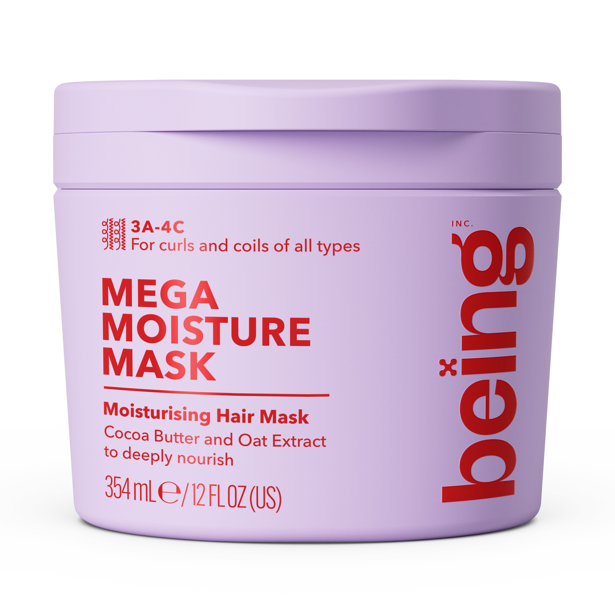Masca hidratare pentru bucle si par foarte cret, Mega Moisture, 354 ml, Being
