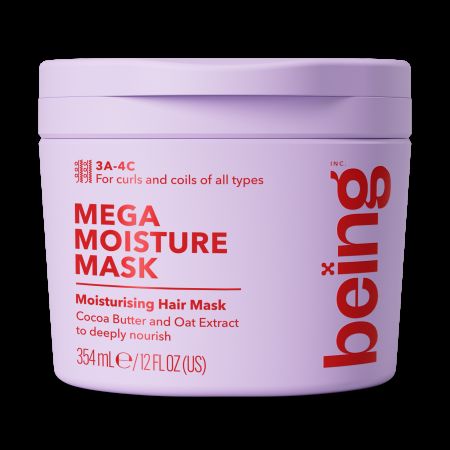 Masca hidratare pentru bucle si par foarte cret, Mega Moisture, 354 ml, Being