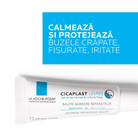 Balsam de buze reparator cu efect de bariera Cicaplast Levres Baume, 7.5 ml, La Roche-Posay 507610
