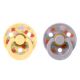 Set 2 suzete din latex Colour cu tetina rotunda Bibs x Liberty, Pale Butter/Fossil Grey, Strawberries and Cream, 0 luni+, Bibs 730218