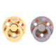 Set 2 suzete din latex Colour cu tetina rotunda Bibs x Liberty, Pale Butter/Fossil Grey, Strawberries and Cream, 0 luni+, Bibs 730218