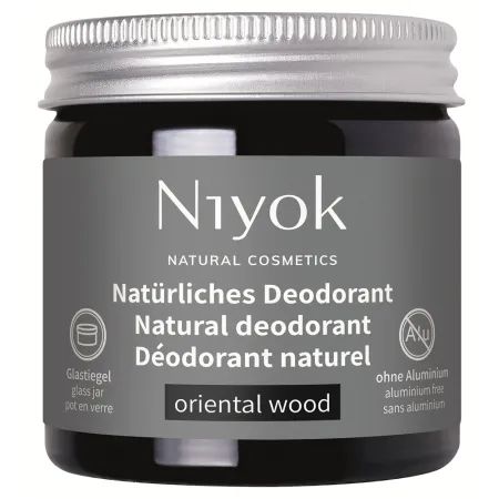 Deodorant si antiperspirant natural tip crema, cu aroma de lemn oriental, 40 ml, Niyok