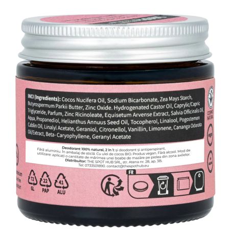 Deodorant si antiperspirant natural tip crema, fara aluminiu, Arome Florale, 40 ml, Niyok 775293