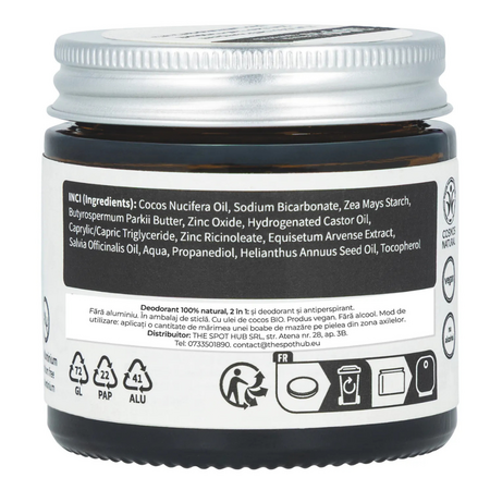 Deodorant si antiperspirant natural tip crema, fara aluminiu si fara parfum, 40 ml, Niyok 775276