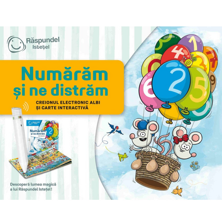Pachet creion si carte interactiva Numaram si ne distram, 3 ani+, Raspundel Istetel 730260