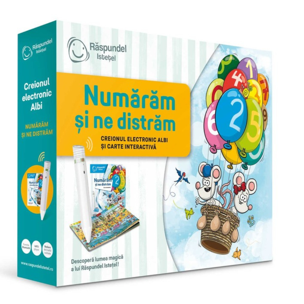 Pachet creion si carte interactiva Numaram si ne distram, 3 ani+, Raspundel Istetel