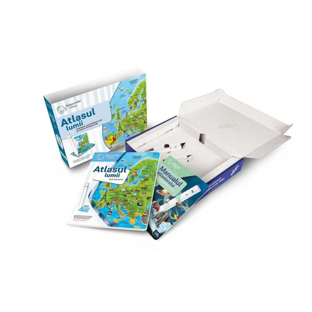 Pachet creion si carte interactiva Atlasul Lumii, 6 ani+, Raspundel Istetel 741987