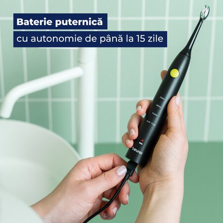 Periuta de dinti electrica sonica, Jet Black, SC 30, Beurer 730323