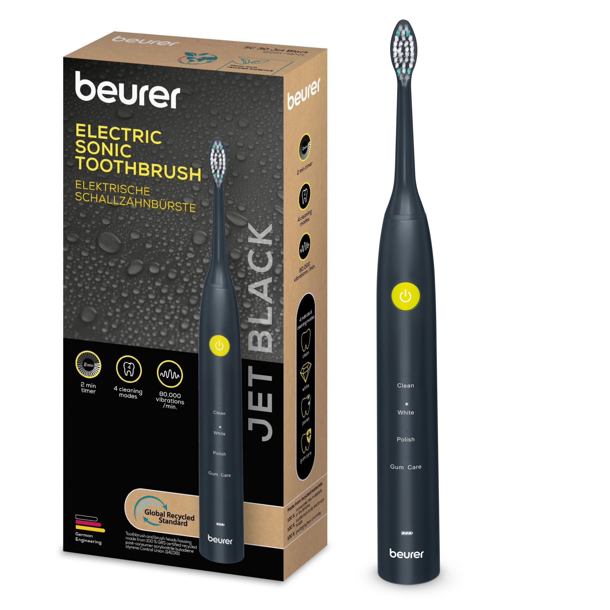 Periuta de dinti electrica sonica, Jet Black, SC 30, Beurer