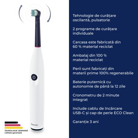 Periuta de dinti electrica, Green Planet, TB 15, Beurer 730331