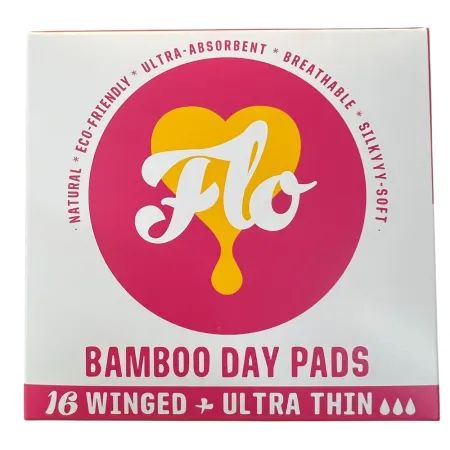 Absorbante normale de zi cu aripioare din bambus, 16 bucati, Flo