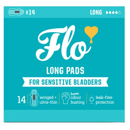 Absorbante lungi cu carbune activ pentru incontinenta urinara, 14 bucati, Flo