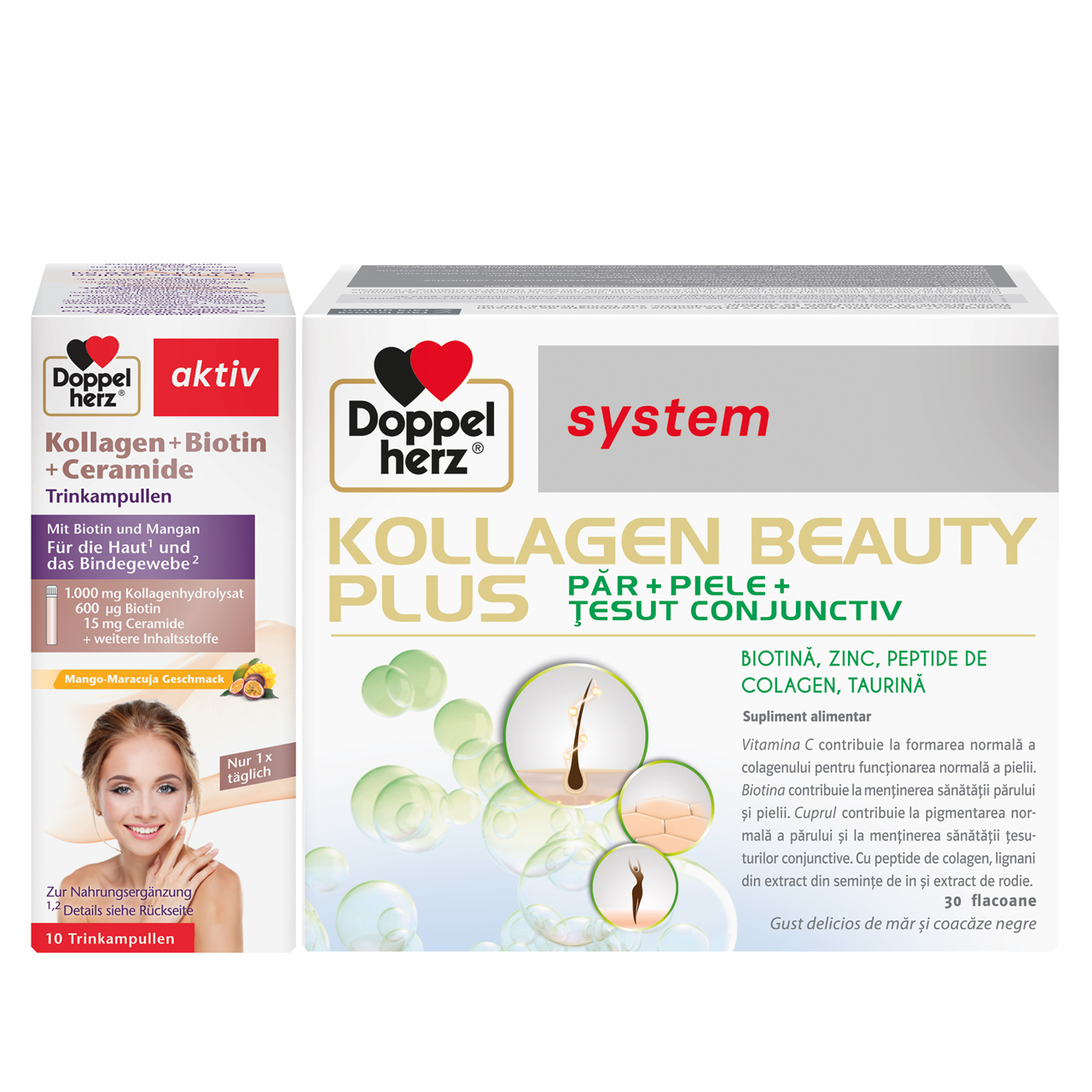 Pachet Kollagen Beauty + Ceramide, 30 + 10 flacoane, Doppelherz