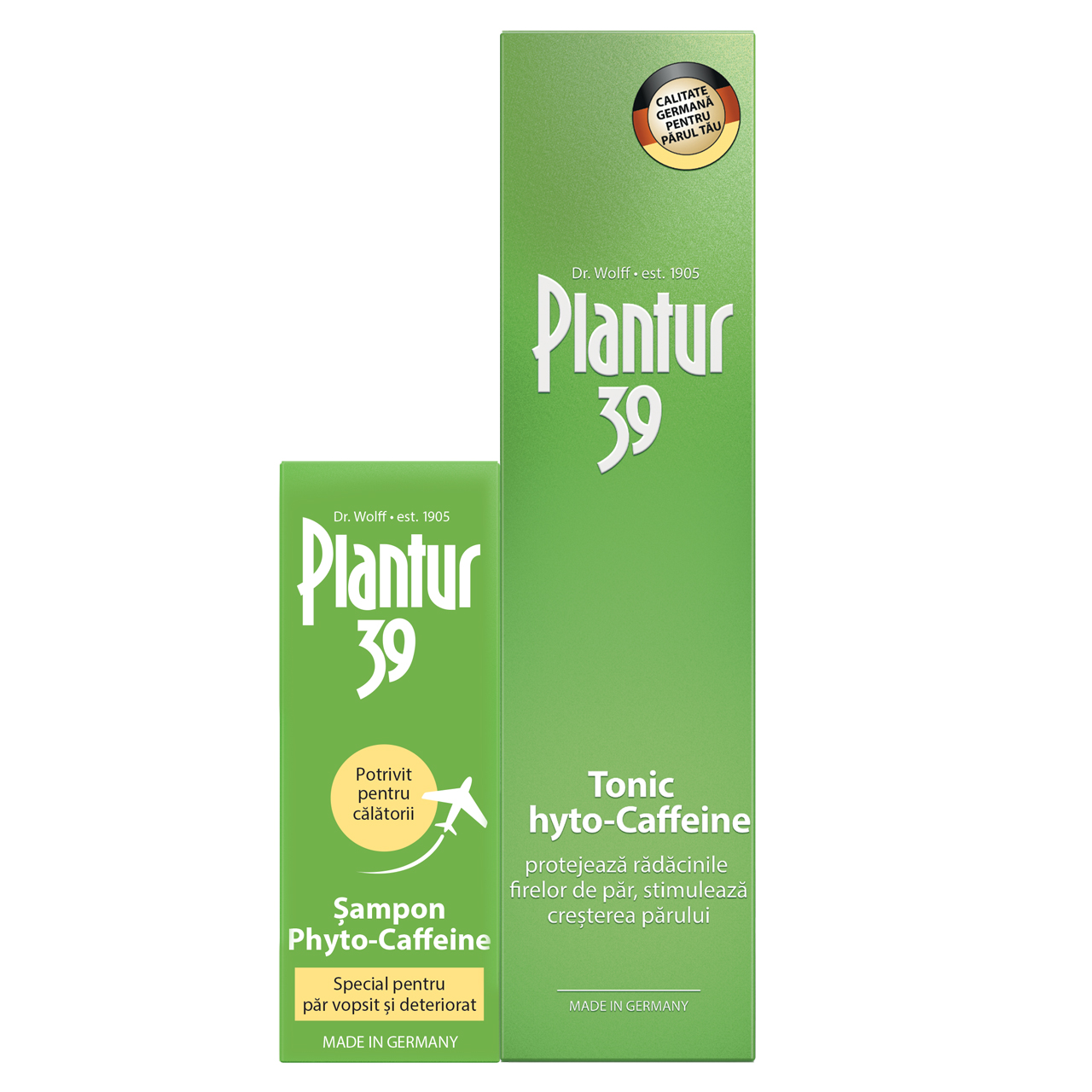 Pachet Sampon Phyto-Caffeine + Lotiune tonica Plantur 39, 200+50 ml, Dr Wolff
