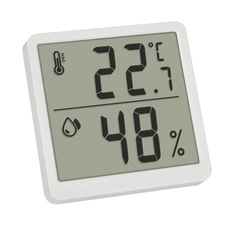 Termometru si higrometru digital de camera cu magnet, Alb, 1 bucata, TFA 730545