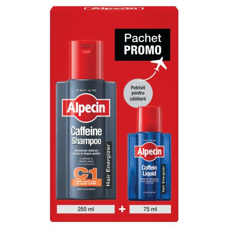 Pachet Sampon C1+Lotiune tonica pentru scalp, 250 ml+ 75 ml, Alpecin