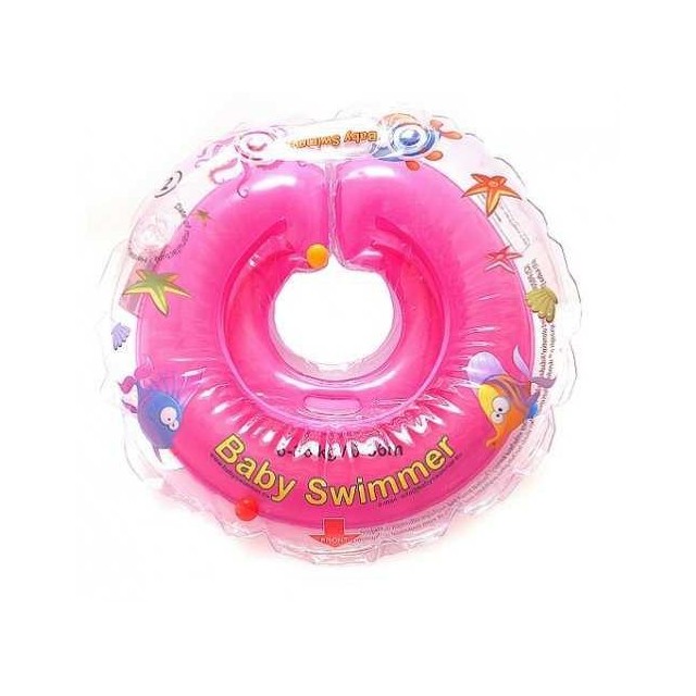 Colac pentru gat cu doua camere aeriene izolate, 0-36 luni, diverse culori, Baby Swimmer