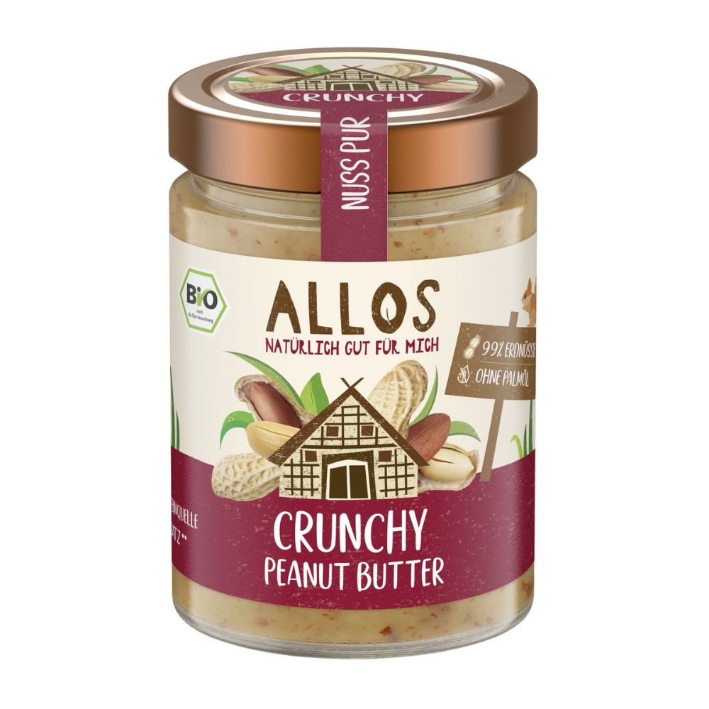 Unt de arahide crocant, 310 g, Allos