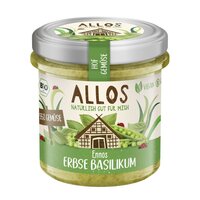 Crema tartinabila Bio cu mazare si busuioc, 135 g, Allos