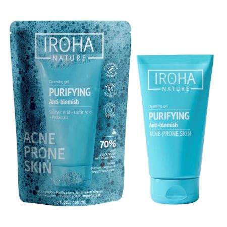 Gel curatare ten anti-imperfectiuni Acne Prone Skin, 150 ml, Iroha 730682