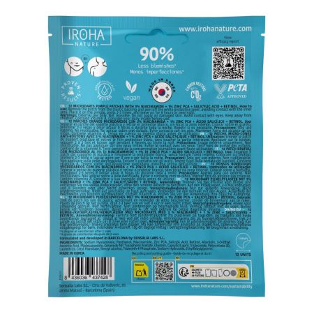 Plasturi tratament acnee cu micro ace Acne Prone Skin, 12 bucati, Iroha 730728