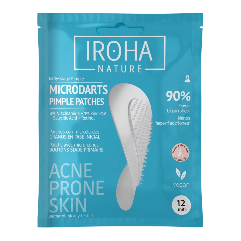 Plasturi tratament acnee cu micro ace Acne Prone Skin, 12 bucati, Iroha