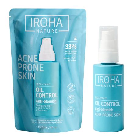 Crema pentru ten anti-imperfectiuni pentru ten gras Acne Prone Skin, 50 ml, Iroha 730747