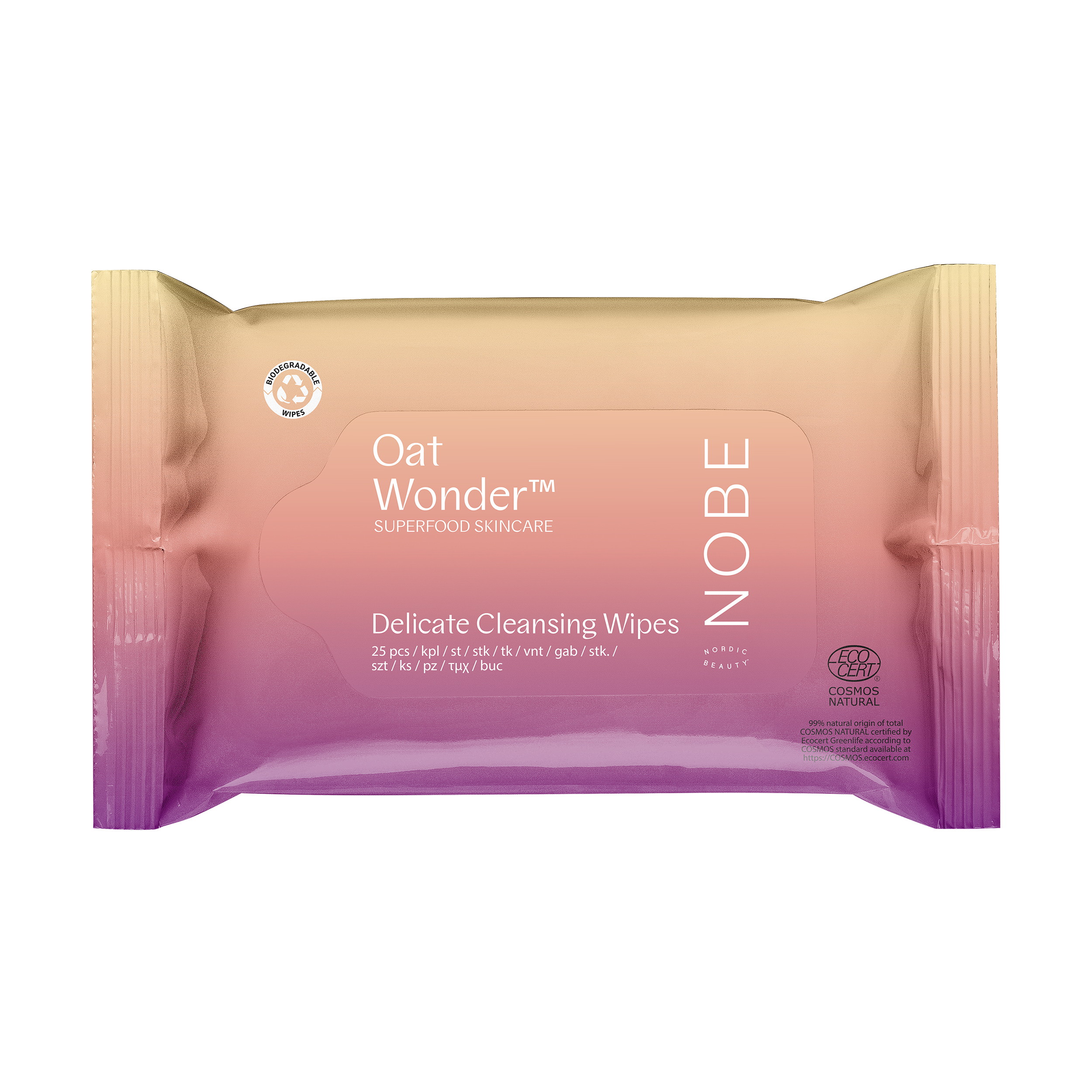 Servetelele delicate de curatare pentru fata Oat Wonder, 25 bucati, Nobe