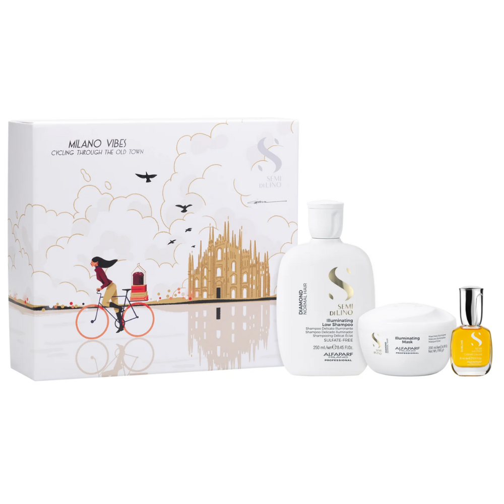 Kit pentru stralucirea parului SDL Diamond, 250 + 200 +15 ml, Alfaparf