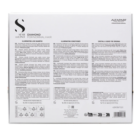 Kit pentru stralucirea parului SDL Diamond, 250 + 200 +15 ml, Alfaparf 730938