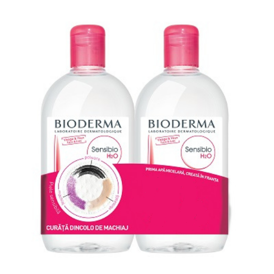 Pachet Apa Micelara Sensibio, 2x500 ml, Bioderma