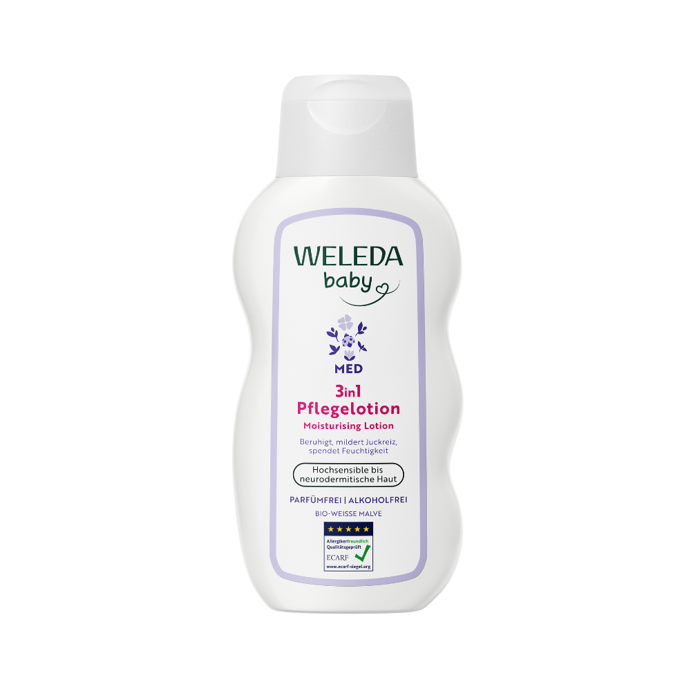 Lotiune hidratanta 3 în1 cu nalba alba Baby Derma, 200 ml, Weleda