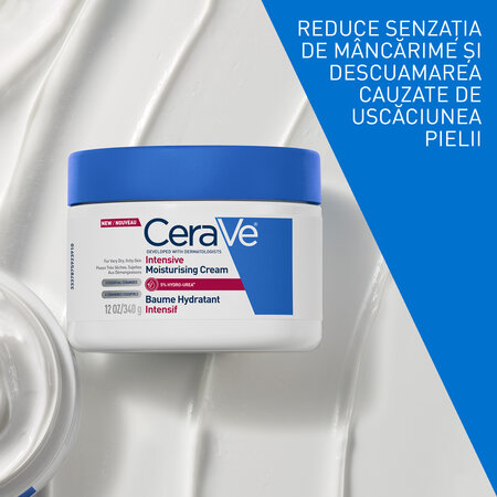 Crema intens hidratanta cu 5% Hydro-Uree pentru piele foarte uscata, 340 g, CeraVe 731057