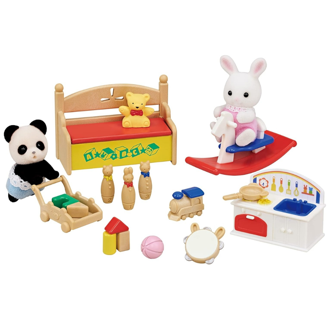 Set de joaca cu 3 figurine Camera de joaca, 3 ani+, Sylvanian Families