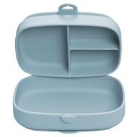 Caserola compartimentata din silicon cu ventuza Magic Box, Aqua Blue, 6 luni+, Appekids